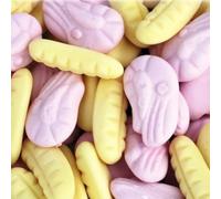 Mini Foam Shrimps and Bananas Sweets 200g Bag, Pouch