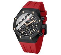 Mini Focus Men Business Sports Watches Calendar Chronograph, Silicone Watchband Fashion Waterproof Quartz Wrist Watch for Husband (Rose Blue)