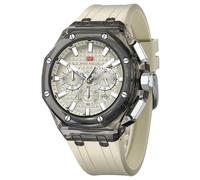 Mini Focus Men Watches,Multifunction Transparent Analog Display Silicone Strap Calendar Quartz Waterproof Trend Wrist Watches for Men, Off_White