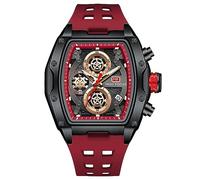 Mini Focus Men's Watch - Luminous and Waterproof Chronograph Watch with Calendar and Silicon Strap for Men's Sports Wrist Watches (Red)