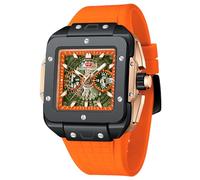 Mini Focus Men's Watches Fashion Square Wrist Watches Chronograph Analog Watches for Men Waterproof Luminous Calendar Silicon Strap Quartz Watch for Men Dress Watch (SBL)