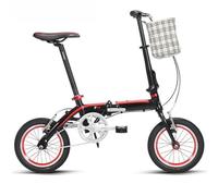 Mini Foldable Bicycle, Aluminum Alloy Ultralight Female 14 Inch Small Wheel Road Bike, Can Put in the Trunk C,14in