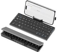Mini Foldable Bluetooth Keyboard - Portable, Quiet, Rechargeab Black, UK English