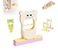 Mini Foldable Desktop Mop, Cute Rabbit Pattern Mini Handheld Mop, Portable Cleaning Sponge Mops for Bathroom, Kitchen, Countertops, Glass, Tile, Wet/Dry Use with Deep Grooves