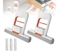 Mini Foldable Desktop Mop, Portable Mini Cleaning Sponge Mop, Wet and Dry Use Cleaning System, Self-Squeeze Short Mops Effectively Replace Rags Wet for Bathroom, Kitchen and Living Room(2PCS-Orange)