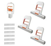 Mini Foldable Desktop Mop, Portable Self-Squeeze Mini Mop, Wet and Dry Use Cleaning System Portable for Bathroom, Kitchen, Desktop, Glass, Living Room, Car (Orange*3+Head*6)