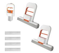 Mini Foldable Desktop Mop, Portable Self-Squeeze Mini Mop, Wet and Dry Use Cleaning System Portable for Bathroom, Kitchen, Desktop, Glass, Living Room, Car (Orange*2+Head*4)