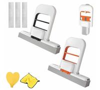 Mini Foldable Desktop Mop, Portable Self-Squeeze Short Mop, Wet and Dry Use Cleaning System Mini for Bathroom, Kitchen, Desktop, Glass, Living Room, Car (2pcs-Mix)