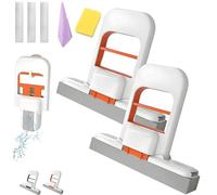 Mini Foldable Desktop Mop, Portable Self-Squeeze Sponge Minimop, Wet and Dry Use Cleaning Kit, Car Cleaning tool for Small Spaces, Bathroom, Kitchen, Desktop, Glass, Living Room, Car (2PCS-A)