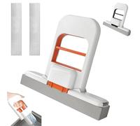 Mini Foldable Desktop Mop, Portable Sponge Mop, Self-Extrusion Design, Wet and Dry Cleaning Mops for Small Spaces, Bathroom, Kitchen, Desktop, Glass, Car (Orange)