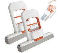 Mini Foldable Desktop Mop, Self-Squeezing Portable Cleaning Sponge Mops,Wet and Dry Use Handheld Mini Mop,for Small Spaces,Bathroom, Kitchen, Desktop.(Orange-2pcs)