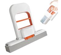 Mini Foldable Desktop Mop, Self-Squeezing Portable Cleaning Sponge Mops,Wet and Dry Use Handheld Mini Mop,for Small Spaces,Bathroom, Kitchen, Desktop.(Orange)