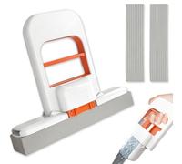 Mini Foldable Desktop Mop with 2 Replacement Sponge - Portable Self-Squeeze Short Mini Mop, Wet and Dry Use Cleaning System, Suitable for Kitchen Worktops, Bathroom Tiles, Glass, and Car Interiors