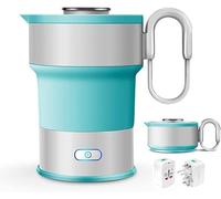 Mini Foldable Electric Kettle,Travel Kettle,0.6L Convenient Electric Kettle, Dual Voltage with Stainless Steel Bottom 110-240V, 8Cm Height After Folding
