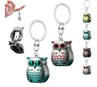 Mini Foldable Stainless Steel Owl Clipper, Foldable Owl Nail Clipper, Owl Keychain Nail Clippers with Nail File,for Women/Men (Geen+Gray)