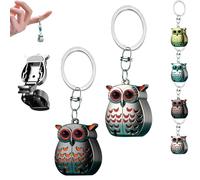 Mini Foldable Stainless Steel Owl Clipper, Foldable Owl Nail Clipper, Owl Keychain Nail Clippers with Nail File,for Women/Men (Gray+Black)