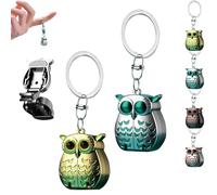 Mini Foldable Stainless Steel Owl Clipper, Foldable Owl Nail Clipper, Owl Keychain Nail Clippers with Nail File,for Women/Men (Geen+Gold)