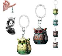 Mini Foldable Stainless Steel Owl Clipper, Foldable Owl Nail Clipper, Owl Keychain Nail Clippers with Nail File,for Women/Men (Black+Gold)