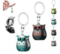 Mini Foldable Stainless Steel Owl Clipper, Foldable Owl Nail Clipper, Owl Keychain Nail Clippers with Nail File,for Women/Men (Geen+Black)