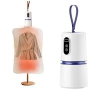Mini Foldable Travel Clothes Dryer - Portable Electric DRYER Rapid Drying & Sterilisation with Timer Hanging Mini Heat Pump Dryer for RV, Apartment, Dorm & Small Spaces (WHITE)