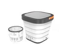 Mini Foldable Washer and Spin Dryer Small Foldable Bucket Washer for Camping, Rv, Travel, Small Spaces, Socks, Baby Clothes, Towels (Color : White)