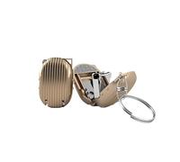 Mini Folding Portable Keychain Nail Clippe, Stainless Steel Nail Trimmer, Pocket-Sized Travel Toe Nail Cutter with Nail Files, Traveling Pocket Nail Care Kit (Gold)