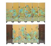 Mini Folding Screen, 6-Panel Traditional Chinese Lacquer Desktop Panel Divider, Feng Shui Ornaments for Business Dorm Studio Office (Mountain)