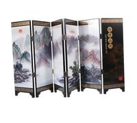 Mini Folding Screen Decoration Antique Chinese Lacquerware Panel Divider for Home and Office Wooden Ornament for Living Room Bedroom Present Choice