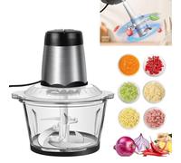 Mini Food Chopper 300W Electric Food Processors & Chopper with 2L Glass Bowl & 4 Bi-Level Blades, 2 Speed Settings, Kitchen Food Processor and Blender, for Chopping Meat, Baby Food, Fruit, Vegetables