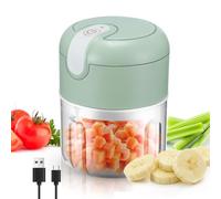Mini Food Chopper Small Blender Electric Garlic Chopper 250ml Mini USB Charging Portable Onion Veg Cutter, Small Food Processor and Blender for Vegetable Fruit Garlic Onion Ginger