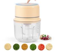 Mini Food Processor, 450ml Mini Food Chopper Electric Veg Chopper Small Blender with 6 Blades, USB Charging Food Blender for Garlic Onion Fruit Meat Ginger, Kitchen Gadget