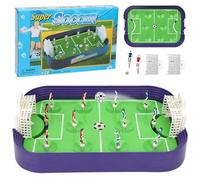 Mini Foosball Game Table Soccer for Kids and Adults Interactive Family Board Toy Competition Perfect for Parties and Gatherings (Blue, 38.5x24.5)