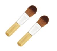 Mini Foundation Brush 2Pcs Short Wooden Handle Nylon Makeup Tool