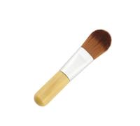 Mini Foundation Brush Nylon Fibre with Short Wooden Handle, 2pcs | Dense Bristles, Quick Application, Aluminium Ferrule and Wood Handle, for Liquid Foundation and Concealer