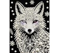 Mini Fox DIY Pearl Painting Kit for Adults 30x40cm Without Frame