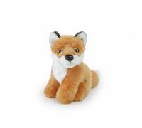 Mini Fox Plush Toy Realistic Soft Stuffed Vixen Doll Cuddly Small Woodland Animal Educational Gift for Child Shower(Brown 14cm)