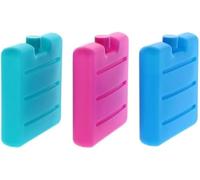 Mini Freezer Blocks Ice Brick Pack Cooler Bag Box Reusable Plastic Multi Coloured Frozen Chilled Cube Long Lasting Cooling Gel Keeps Food Drinks Fresh Ice Packs for Lunch Boxes Travel Picnic(3pc)