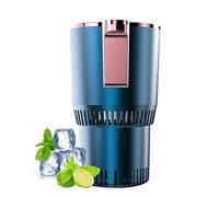 Mini Fridge 12V Car Heating Cooling Cup 2-in-1 Car Office Cup Warmer Cooler With Digital Display For Coffee,Baby Bottles,Water,Tea,Drinks (Color : Blue, Size : 105x95x165mm)