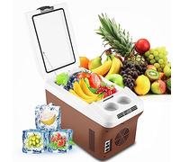 Mini Fridge 15L Car Refrigerator Portable Cooler/Warmer Fridge Refrigerator 12V Electric Cooler Box with Shoulder Strap for Camping,Truck,Boat,Picnic