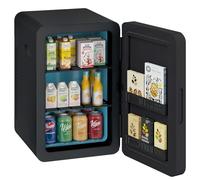 Mini Fridge 22 Liter/30 Cans Cooler and Warmer Portable Mini Fridge for Bedroom with Adjustable Shelves, AC+DC Small Fridges for Cars, Drinks, Skincare, Cosmetics, Make Up (Black)