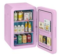 Mini Fridge 22 Liter/30 Cans Cooler and Warmer Portable Mini Fridge for Bedroom with Adjustable Shelves, AC+DC Small Fridges for Cars, Drinks, Skincare, Cosmetics, Make Up (Pink)