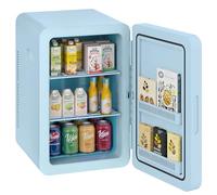 Mini Fridge 22 Liter/30 Cans Cooler and Warmer Portable Mini Fridge for Bedroom with Adjustable Shelves, AC+DC Small Fridges for Cars, Drinks, Skincare, Cosmetics, Make Up (Blue)