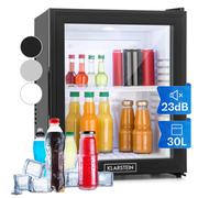 Mini Fridge 30L Table Top Fridge for Bedroom Drinks Beer Fridge Glass Door Black [EEK: F]