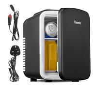 Mini Fridge 4 Litre, 6 Can Portable AC+DC Power Cooler & Warmer, Portable Small Fridge for Bedrooms, Cars, Offices; Skincare, Makeup, Cosmetics, Food (Black, 4L)
