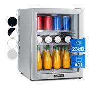 Mini Fridge 42 L Table Top Fridge for Bedroom Beer Fridge Bar Glass Door Silver