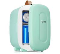 Mini Fridge 5 Liter/6 Cans, Small Fridge for Bedrooms, Cooler and Warmer, AC/DC Power, Portable for the Office, Bedroom, Car, Travel, Cosmetics/Makeup/Skincare, Green