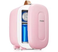Mini Fridge 5 Liter/6 Cans, Small Fridge for Bedrooms, Cooler and Warmer, AC/DC Power, Portable for the Office, Bedroom, Car, Travel, Cosmetics/Makeup/Skincare, Pink