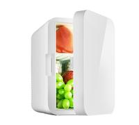 Mini Fridge, 8 Liter Mini Fridges for Bedrooms, AC+12V DC Cooler & Warmer, Portable Small Fridge for Car, Travel, Home/Skincare, Makeup, Cosmetics/Drinks, Fruit, Food, White