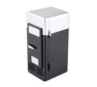 Mini Fridge, Beverage Fridge, 7.64 X 3.54 X 3.54 Inch USB Interface LED Mini USB Refrigerator Cool Quickly Cooler & Warmer for Cola (Black)