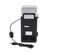 Mini Fridge, Drinks Beverage Cans Refrigerator and Heater Mini USB Fridge Portable for Car for Hotel Travel for Home Office(Black)